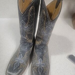 Corral Tan Leather Boot Interior with Gray Trim